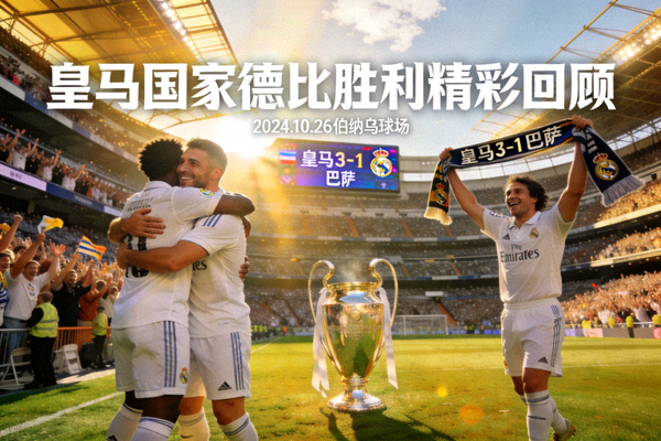 皇马球员在伯纳乌球场庆祝国家德比战胜巴萨的比赛精彩回顾